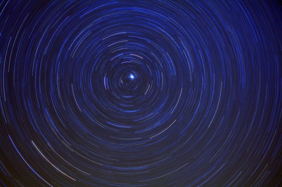 Sky wheeling around Polaris, the North Star.