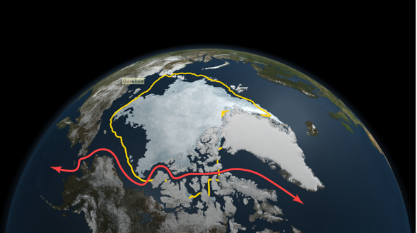 Arctic sea ice minimum.