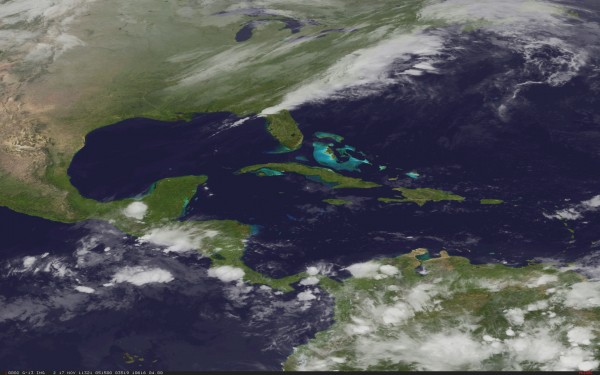 Powerful storms kill: Satellite image of U.S. Southeast weather.