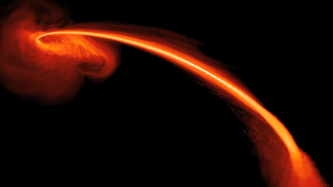 Simulation of a star torn apart by a black hole.