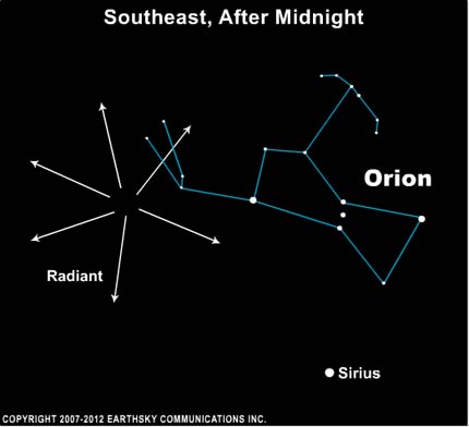 EarthSky | Bright meteor seen October 17, 2012