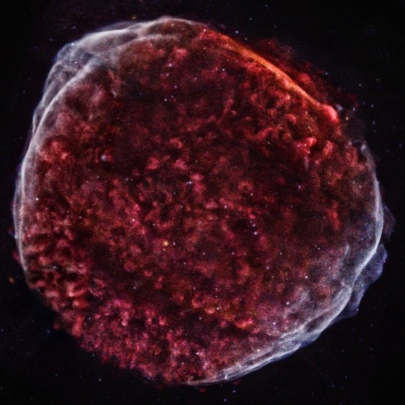Supernova remnant SN 1006 as seen by NASA's orbiting X-ray flagship, the Chandra X-ray Observatory.