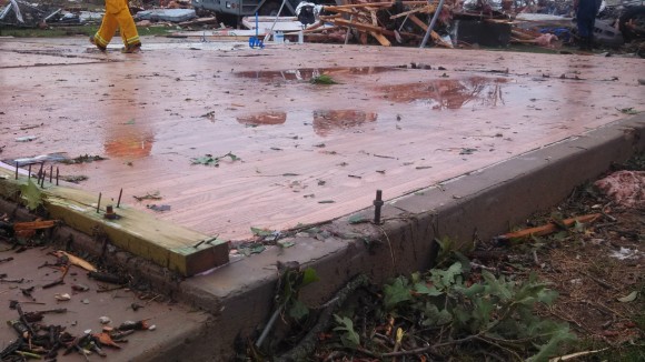 EF-4 tornado struck Granbury, Texas and only left slabs of houses in the area. Image Credit: NWS