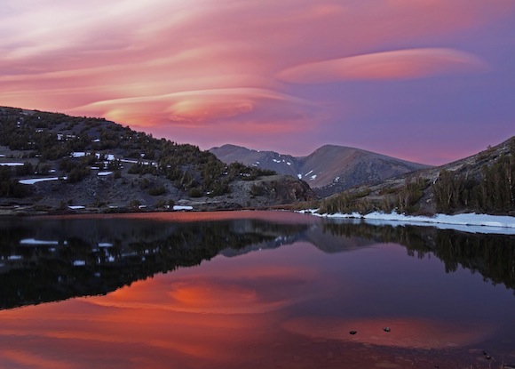 Lenticular clouds at 20 Lakes Basin