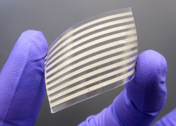 Show above are elastic conductors using silver nanowires, which are said to offer several advantages over other materials used in the past.