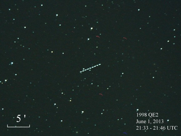 EarthSky Facebook friend Zlatan Merakov in Smolyan, Bulgaria captured this photo of asteroid 1998 QE2.  Thank you, Zlatan!