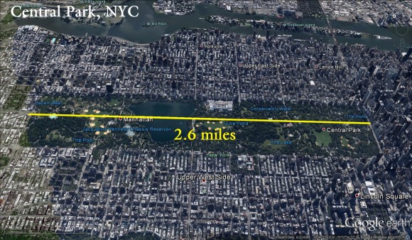 2.6 miles over parts Central Park in New York City. Image Credit: Jared Rackley