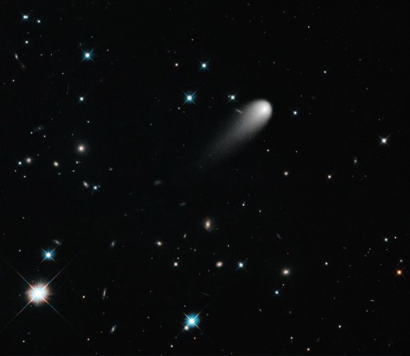 Comet ISON as captured by the Hubble Space Telescope on April 30, 2013. Image via NASA, ESA, and the Hubble Heritage Team (STScI/AURA)
