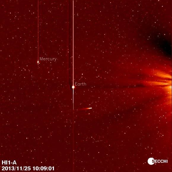 Comets Encke and ISON on November 25, 2013.