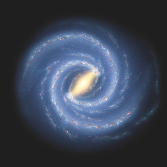 Every picture you've ever seen of our Milky Way galaxy has been an artist's illustration, like this one. After all, we can't get outside the galaxy to photograph it. Illustration via NASA/JPL-Caltech.