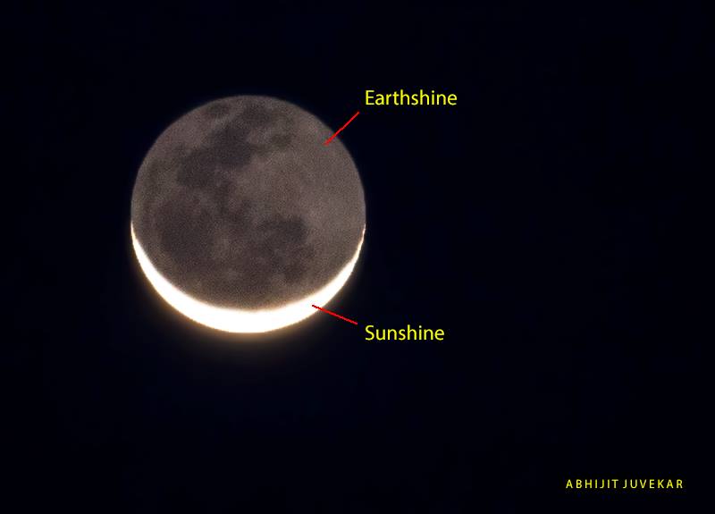 Crescent moon with earthshine on EarthSky | Today's Image | EarthSky