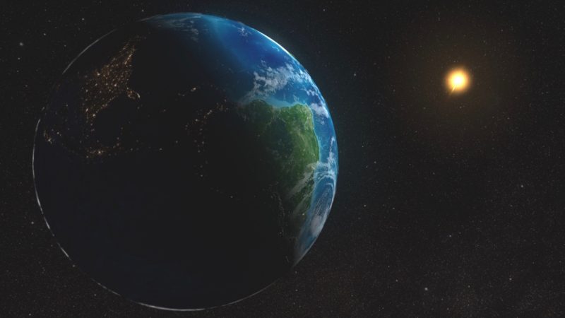 Artist's concept of our Earth and sun. Image via NASA.