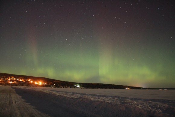 EarthSky Facebook friend Jim Peacock captured the northern lights last night, too, from farther north.  He was in northern Wisconsin.  Thank you, Jim!