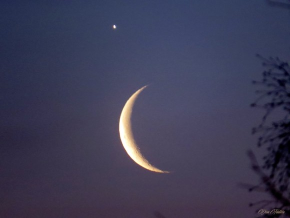 Vesa Taalikka took this photo of Venus and the moon on February 26.