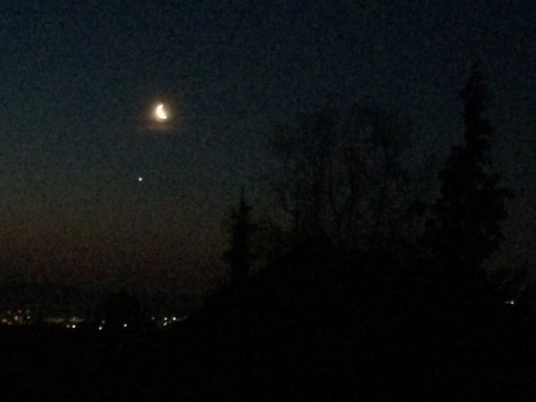 Amanda Donaho captured the moon and Venus on March 27, 2014 from Germany.