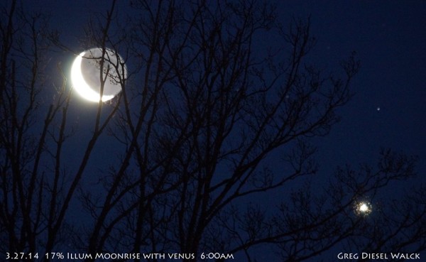 GregDiesel Landscape Photography captured the moon and Venus on March 27.   Visit his online gallery.
