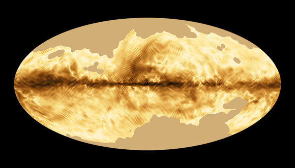 The Milky Way's magnetic field as seen by ESA's Planck telescope. Image redit: ESA and the Planck Collaboration