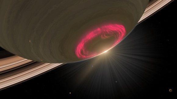 A painting of Saturn's aurora via NASA