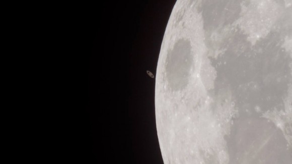 Saturn and the moon (r) shortly after an occultation of Saturn by the moon, on  May 14, 2014, in Western Australia.   Photo by Colin Legg Photography.   See more photos by Colin Legg on his Facebook page.