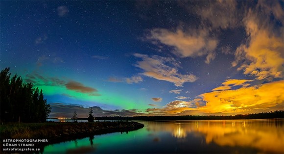 EarthSky Facebook friend Fotograf Göran Strand caught last night's aurora from Sweden.  View larger and read more about this photo from Göran Strand