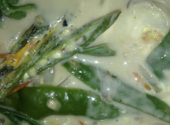Green chilies cooked with fermented yak cheese. Photo credit: Ben Orlove