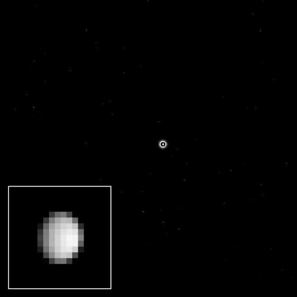 Dwarf planet Ceres as captured by Dawn spacecraft on December 1, 2014.  Dawn will arrive at Ceres in March, 2015.