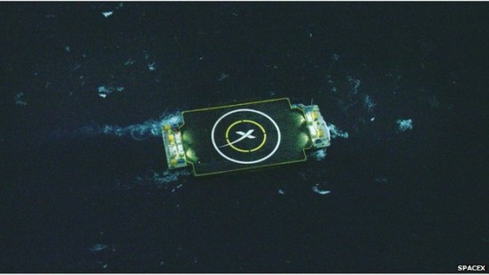 Following Saturday's launch of the SpaceX Dragon, a rocket booster tried to make a soft landing on this floating platform, located 200 miles (300 km) off the coast of Florida.  It came down too hard and was lost.  The platform itself sustained some damage but is basically fine, according to SpaceX.
