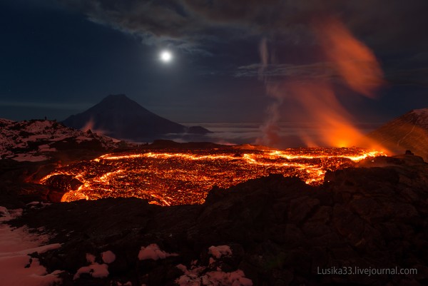 Tolbachik volcano in Russia in 2013.  Photo by Liudmila and Andrey.