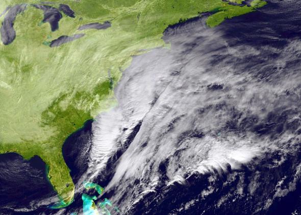 Blizzard poised to slam U.S. Northeast on Monday, January 26 via NOAA/NASA GOES