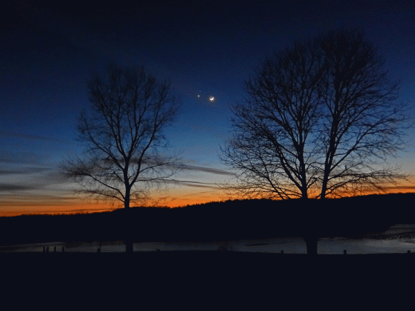 Mat in Pennsylvania submitted this photo of the planets and moon on February 20 to EarthSky.