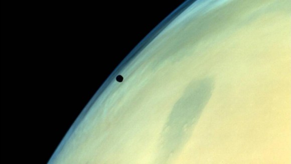 One of Mars' tiny moons, Phobos, imaged by ISRO's Mars Orbiter Mission. Image credit: ISRO