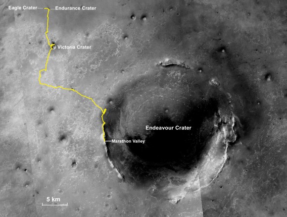 This map shows the rover's entire traverse from landing to that point. Image credit: NASA/JPL-Caltech/MSSS/NMMNHS