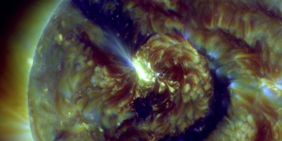 This is the earlier solar flare - on June 19, 2015 - from Sunspot 2371.  The June 21 flare released a faster CME, which will catch up to it and join forces with it before encountering Earth on June 22.  