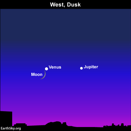 Can't see the comet?  Don't miss the moon, Venus and Jupiter on July 18!  Read more.