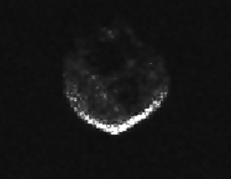 Here's a closer look at one of the Arecibo radar images, above.