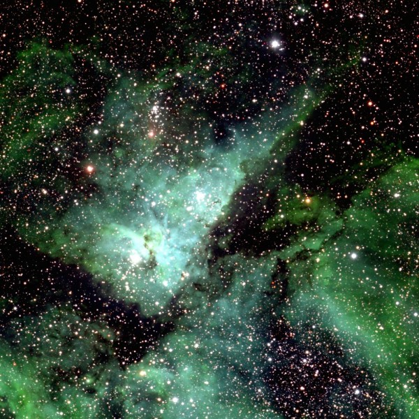 A small section of the Milky Way photo showing Eta Carinae.  Image via Lehrstuhl für Astrophysik, RUB.