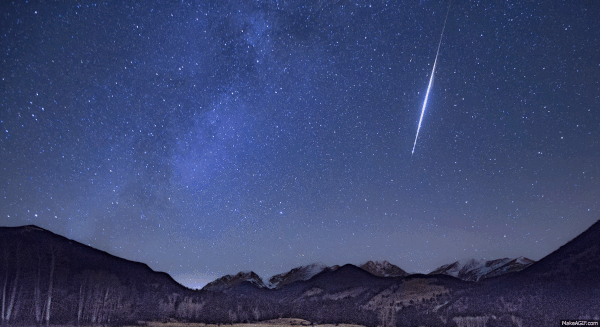 View larger. | 2015 Taurid fireball leaves a puff of dust.  Captured by Adam Trenholm.