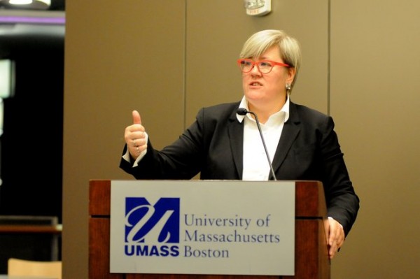 World Bank climate change envoy Rachel Kyte. Photo creidt: Harry Brett, University of Massachusetts Boston