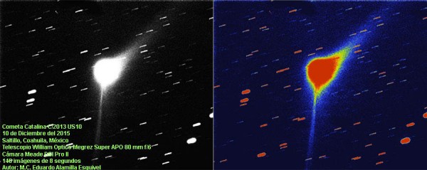 View larger. | Comet Catalina on December 10 by MC Eduardo Alamilla Esquivel in Saltillo, Mexico.