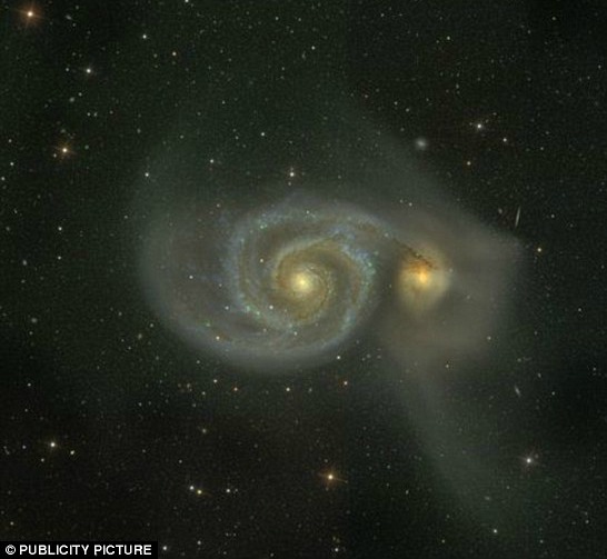 cientists believe there may be other dwarf galaxies that have skimmed past our own. Above a spiral galaxy called M51, thought to be similar to the Milky Way, has a close encounter with another smaller galaxy. Image via The Daily Mail