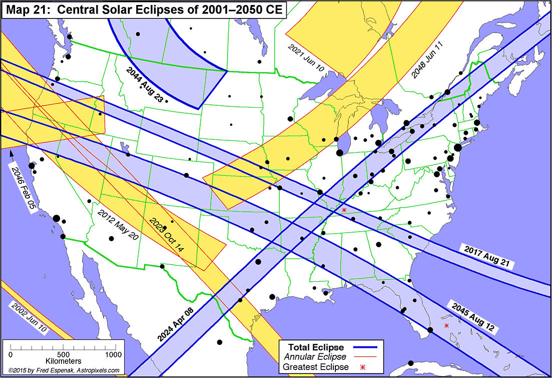 Eclipses Map US 2000 2050 