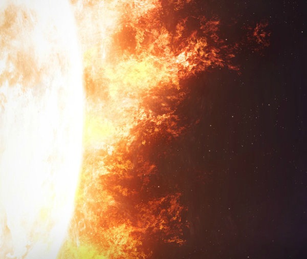 The sun is capable of producing monstrous eruptions that can break down radio communication and power supplies here on Earth. The largest observed eruption took place in September 1859, where gigantic amounts of hot plasma from our neighboring star struck the Earth. Image credit: NASA and  © Vadimsadovski / Fotolia