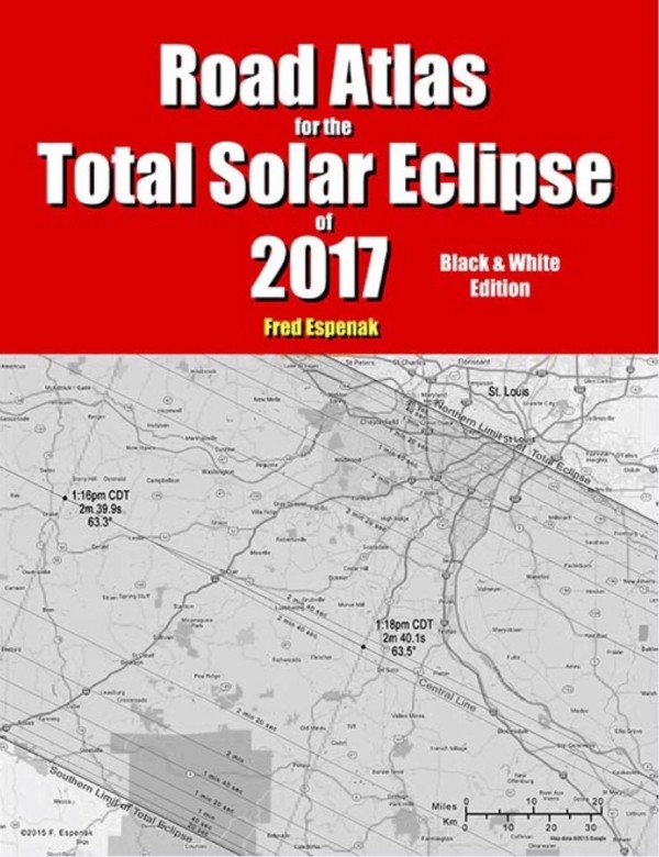 Road atlas for August 21, 2017 total solar eclipse.  Order here.