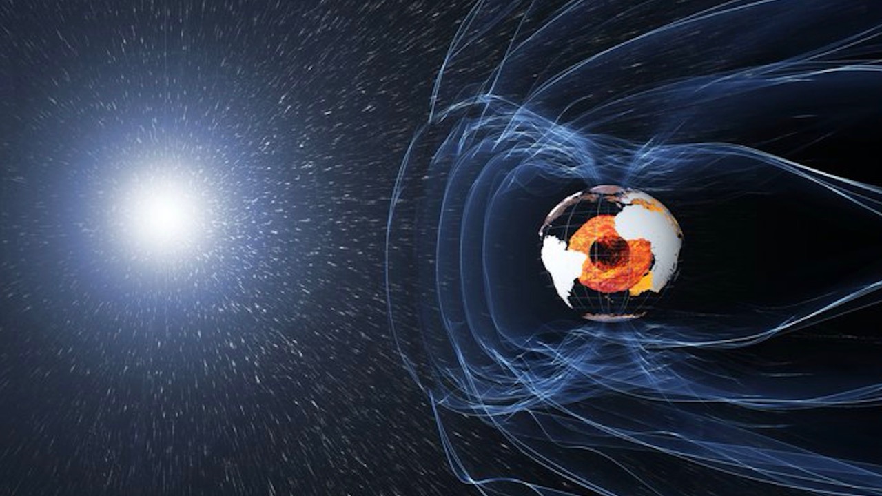 Earth's magnetic field protects our planet from unhealthy solar radiation. Image via ESA.