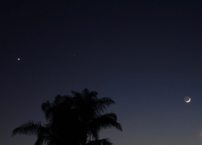 Dan Wyman in Oceanside, California caught Venus, Saturn and the moon on November 1, 2016.
