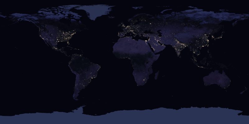 map of world at night New Global Map Of Earth At Night Earth Earthsky map of world at night