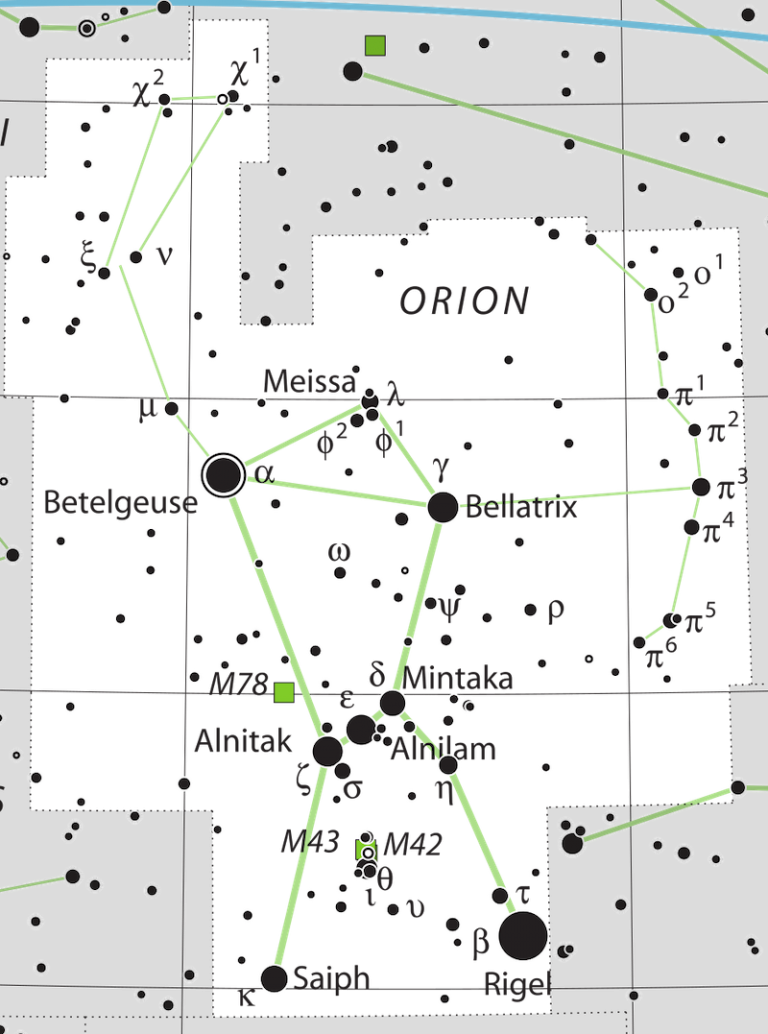 Созвездие орион карта неба