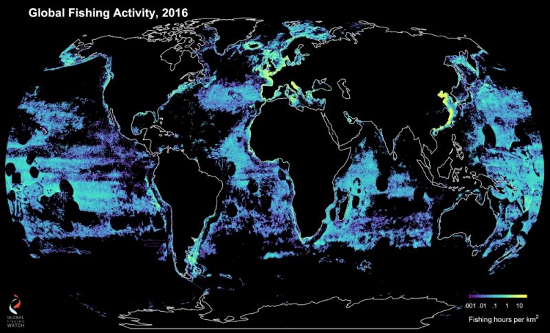 Almost Real Time Map Of Global Fishing Earth Earthsky
