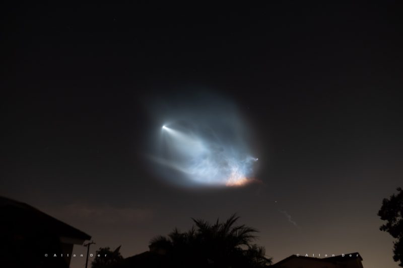 Spacex S Cool Night Launch And Landing On October 7 Space Earthsky