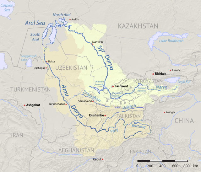 Aral Sea Map EarthSky   Aral Sea Map 640x548 